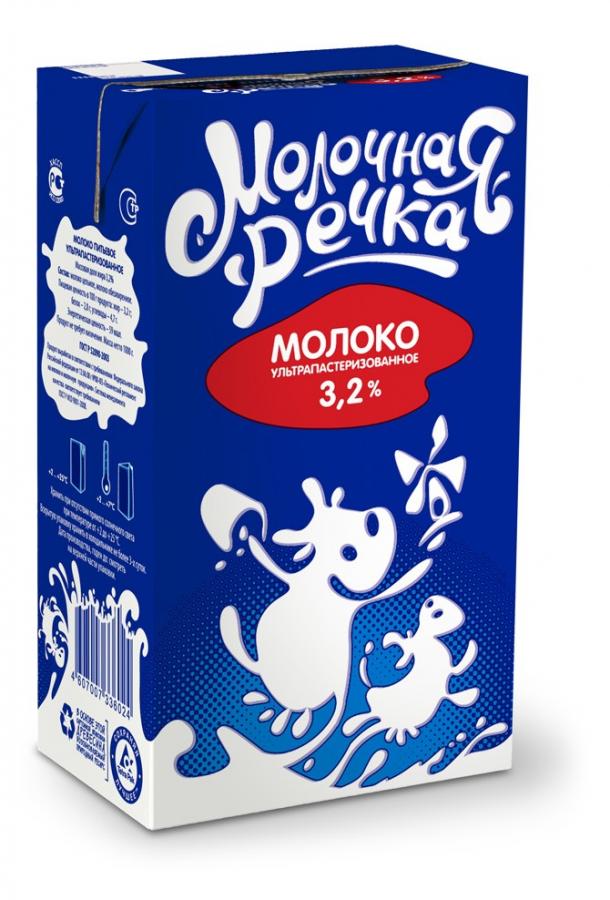 Молоко МОЛОЧНАЯ РЕЧКА 3,2 ГОСТ 1л - Долгопрудный